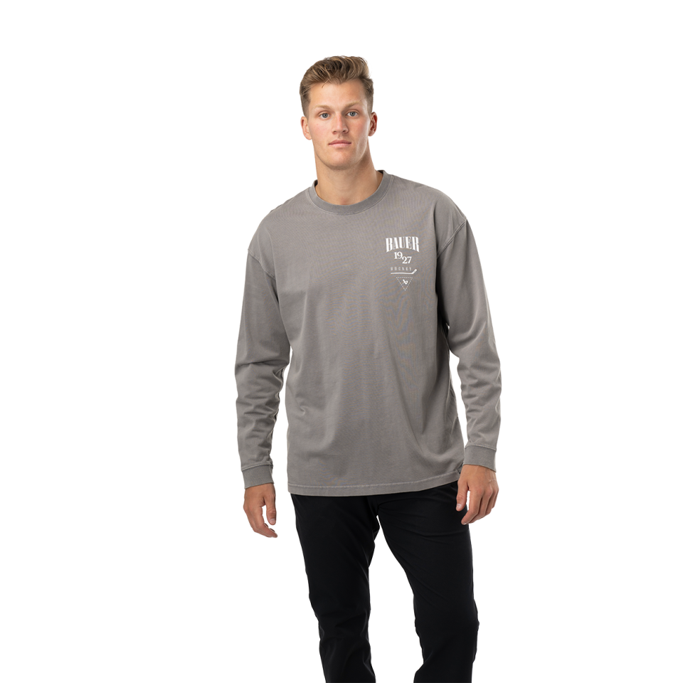 BAUER STACKED ACIDWASH LONGSLEEVE TEE SENIOR
