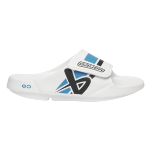 S25 BAUER OOFOS SPORT FLEX SLIDE JUNIOR WHITE/BLUE