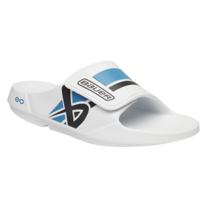 S25 BAUER OOFOS SPORT FLEX SLIDE SENIOR WHITE/BLUE