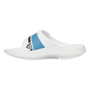 S25 BAUER OOFOS SPORT FLEX SLIDE SENIOR WHITE/BLUE
