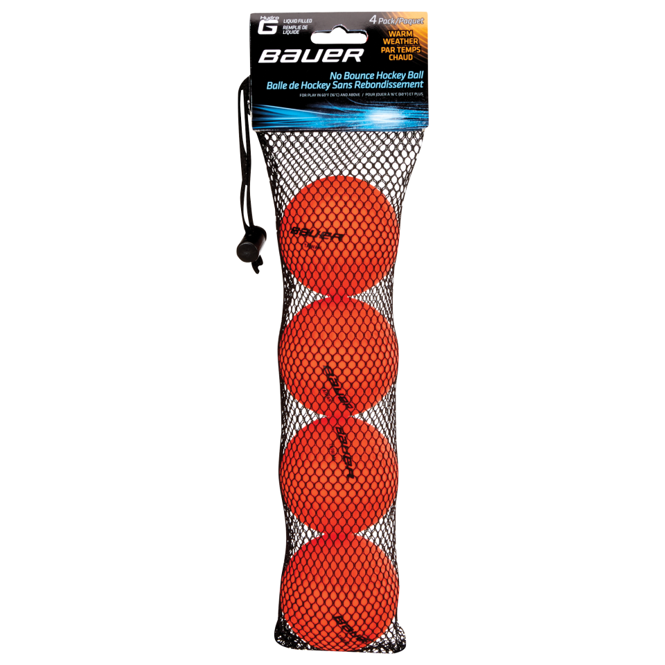 HYDROG NO BOUNCE WARM WEATHER HOCKEY BALLS 4-PACK