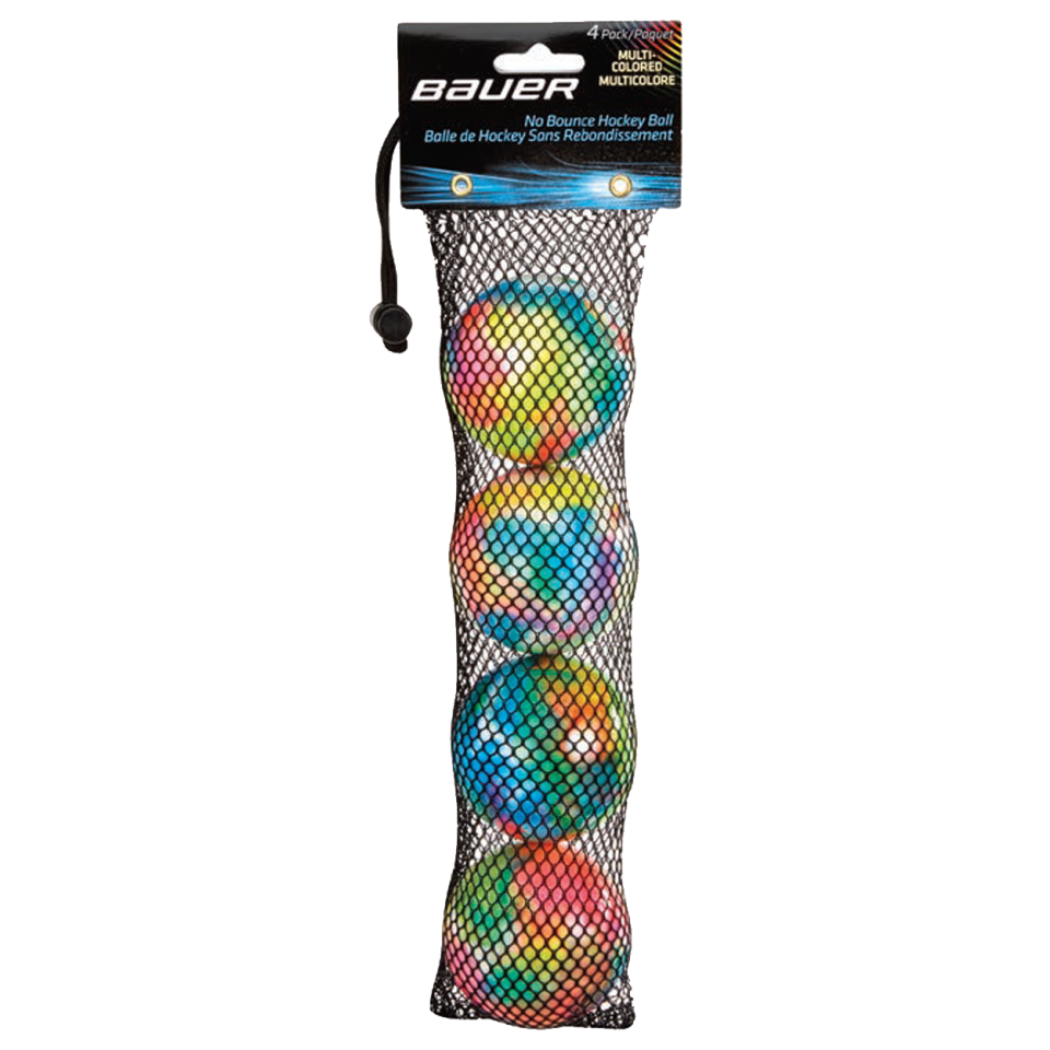 MULTI-COLORED NO-BOUNCE HOCKEY BALLS